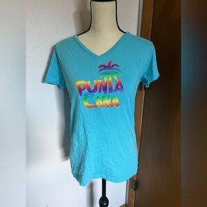Punta Cana Light Blue Women’s Graphic Short Sleeve Tee Size L